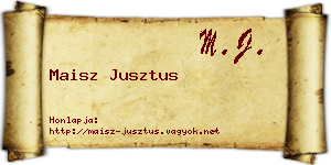 Maisz Jusztus névjegykártya